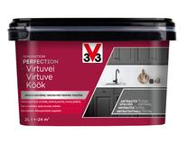 Emaliniai dažai, baldams/dažytų paviršių defektams šalinti V33 Renovation Perfection Kitchen, satino, 2 l, antracito sp.