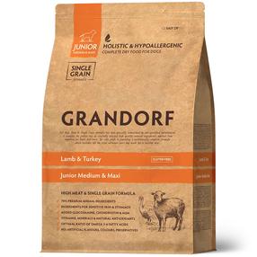 Sausas šunų maistas Grandorf Lamb & Turkey Junior, ėriena/kalakutiena, 10 kg