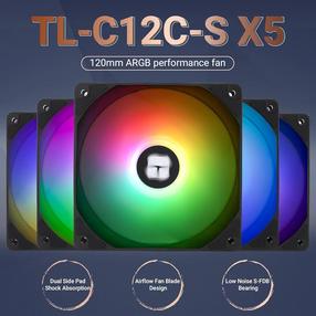 Gaisa dzesētājs korpusam Thermalright TL-C12C-S X5 BLACK ARGB