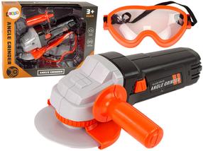 Bērnu darbarīku komplekts Lean Toys Angle Grinder, melna krās./oranža krās./pelēka krās.