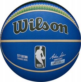 Korvpalli pall Wilson NBA Team City Collector Milwaukee Bucks, 7 suurus, sinine v.