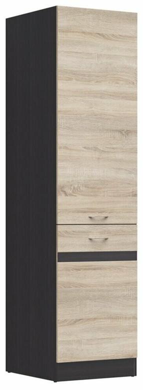 Viršutinė virtuvinė spintelė Junona Line, ąžuolo sp./metalinė pilka sp., 57.5 cm x 50 cm x 195 cm
