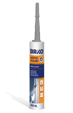 Акриловый герметик Briko, 0.3 л, серый цв.