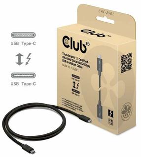 Laidas Club 3D CAC-2501, 2 x USB Type C, juoda sp.