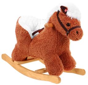Supamas arkliukas RoGer Plush, mediena, pliušas, ruda sp.