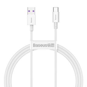 Vads Baseus USB-A to USB-C, USB 2.0/USB-C, 100 cm, balta krās., 66 W