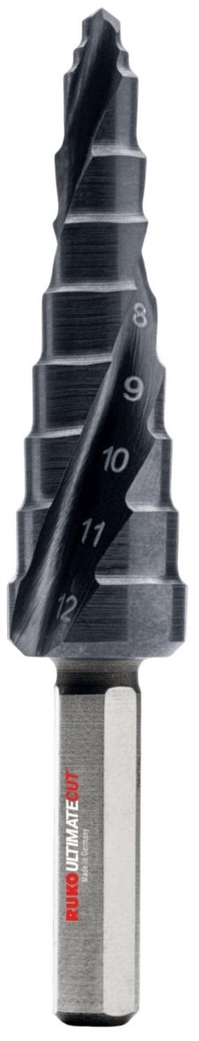 Pakāpju urbis Ruko Ultimatecut FlowStep 101650-9P, tērauds/nerūsējošais tērauds/plastmasas, hss, tri-flat, 5 mm x 6.6 cm