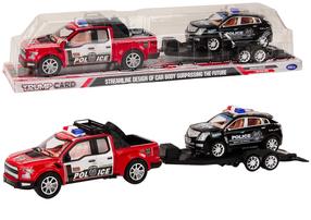 Rotaļu transportlīdzekļu komplekts Lean Toys Streamline Police, melna krās./sarkana krās.