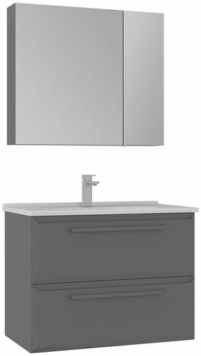 Vonios kambario baldų komplektas Kalune Design Nuvola, pilka sp., 50 cm x 80 cm x 60 cm