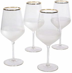 Vyno taurių komplektas Hermia Nish, stiklas, 0.53 l, 4 vnt., aukso sp.