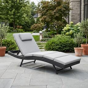 Уличный шезлонг Domoletti Sun lounger, серый цв., 198 см x 69 см x 40 см