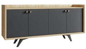 Komoda Kalune Design Piran 811MDD3433, antracito sp./ąžuolo sp., 75 cm x 150 cm x 40 cm