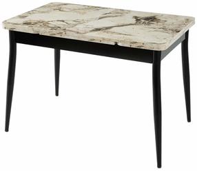 Valgomojo stalas išskleidžiamas Kalune Design Kent 955, balta sp./juoda sp./marmuro sp., 110 - 170 cm x 70 cm x 75 cm