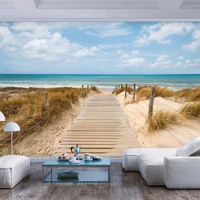 Fototapeet Artgeist Vacation Landscape - Wooden Path Leading to the Tranquil Sea XLNEW011159SAM, 175 cm x 245 cm
