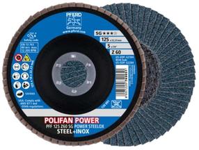 Žiedlapinis šlifavimo diskas Pferd Polifan Power Steelox PFF, 125 mm x 22.23 mm