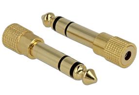Adapteris Delock 6.35mm - 3.5mm 6.35 mm male, 3.5 mm female, zelta krās.