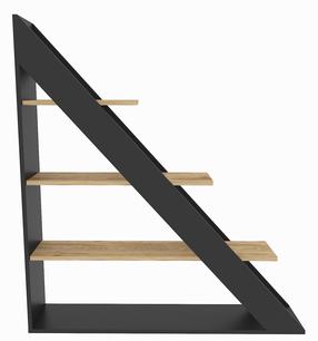 Напольная полка Kalune Design Pisagor 875ZNA4561, дубовый цв./черный цв., 131.8 см x 120 см x 25 см