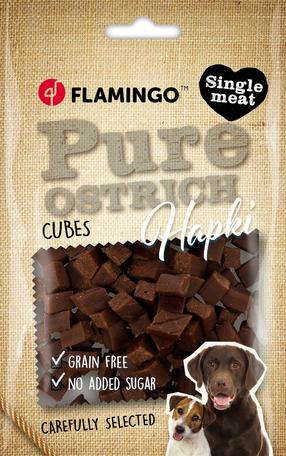 Skanėstas šunims Flamingo Hapki Pure Cubes, strutiena, 0.085 kg