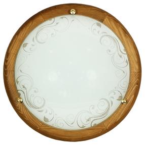 Šviestuvas lubų Candellux Lighting Crest, E27, 1 x 60 W, balta sp. / medienos sp.