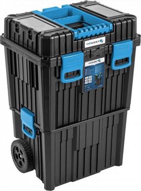 Ящик для инструментов на колесах Högert Ht7G081, 45 см x 36 см x 64 см, синий цв./черный цв.