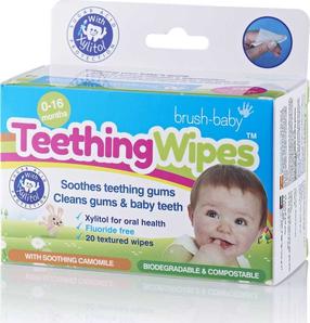 Детская зубная щетка Brushbaby Teething Wipes, 20 шт.