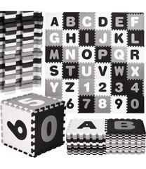 Kilimėlis kūdikiams - dėlionė Foam Mat Alphabet, 175 cm x 175 cm, 110 vnt, balta sp./juoda sp.