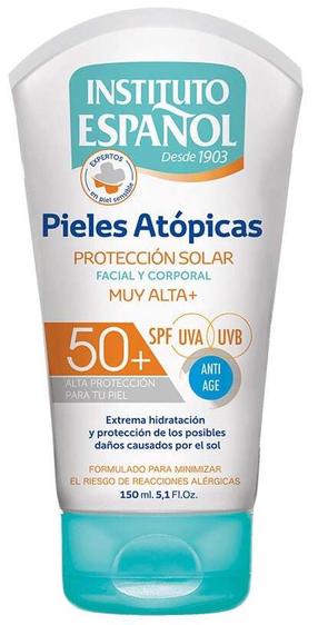 Krēms iedeguma kopšanai ķermenim/sejai Instituto Español Atopic Skin SPF50+, 150 ml