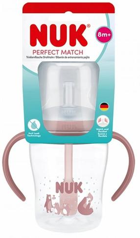 Bērnu pudelīte Nuk Perfect Match Bear, 150 ml, 8 mēn., caurspīdīga krās./rozā krās.