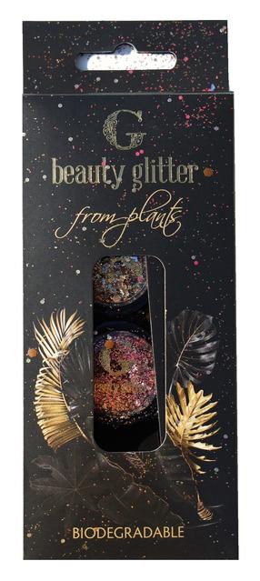 Veido blizgučiai G Beauty Lab, aukso sp./raudona sp. smoky quartz & pink zircon