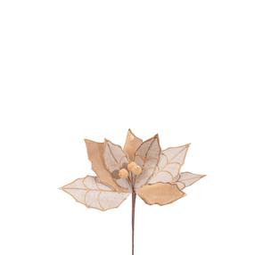 Dirbtinė gėlė, puansetija Christmas Touch, aukso sp., 26 cm