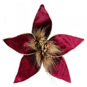 Kalėdinė dekoracija, "Gėlė" 168, 20 cm, bordo sp.