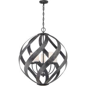 Lauko pakabinamas šviestuvas Quintiesse Blacksmith, 40W, E14, IP44, juoda sp., 66.4 cm x 85.5 - 333.7 cm