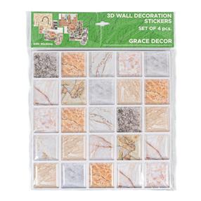 PVC sienas panelis Grace TPWP564, 30 cm x 30 cm x 0.3 cm, 4 gab.