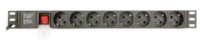 Buitinis ilgintuvas Gembird EG-PDU-014-C14, 3 x 1,5 mm², 3 m, 8 lizdų, su jungikliu, juoda sp.
