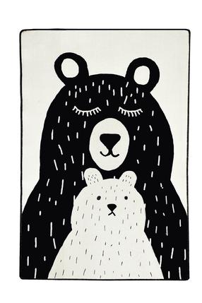 Kilimas Conceptum Hypnose Bears 876CHL1160, balta sp./juoda sp., 160 cm x 100 cm