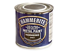 Краска-эмаль, для металлоконструкций, защита от коррозии Hammerite Hammered, блестящий, 0.25 l, серый цв.