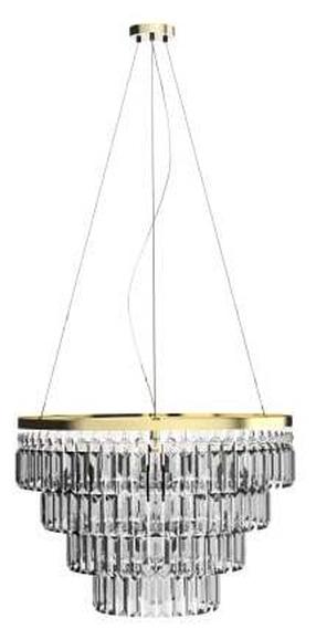 Kristāla lustra karināms AZzardo Salerno XL AZ4906, G9, 12 x 40 W, caurspīdīga krās. / zelta krās.