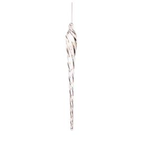 Eglutės žaisliukas Christmas Touch Icicle, balta sp., 30 cm, stiklas