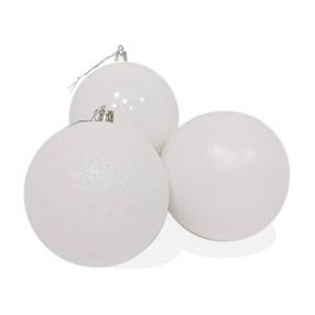 Eglutės žaisliukas Christmas Touch, balta sp., 4 - 8 cm, plastikas, 37 vnt.