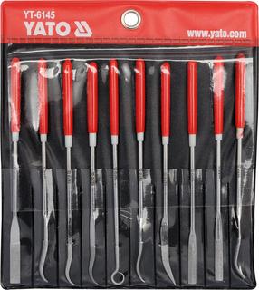Vīļu komplekts Yato YT-6145, pusapaļš, 140 mm, metāla, 10 gab.