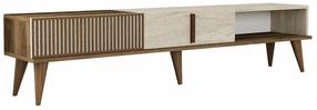 Televizoriaus spintelė Kalune Design Milan, riešuto sp./travertine sp., 35 cm x 180 cm x 40 cm