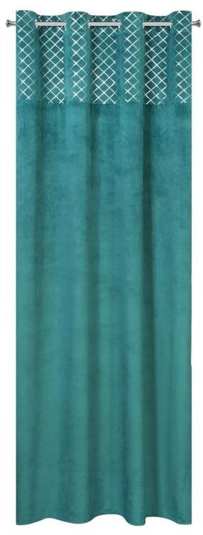 Nakts aizkari ZKDM-05, sudraba krās./tirkīza krās., 140 cm x 250 cm