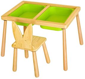 Bērnu spēļu galds Kalune Design Table and Chairs, 52 cm, zaļa krās.