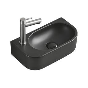Умывальник для ванной комнаты Mexen Viera 21274085R, керамика, 40 см x 21 см x 12 см, черный цв.