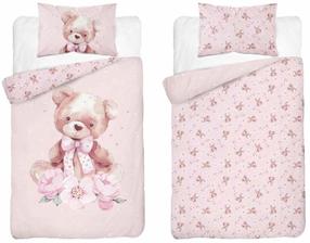 Vaikiškas patalynės užvalkalų komplektas Teddy Bear PPG-155, rožinė sp., 100 x 135 cm
