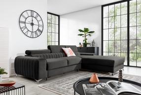 Kampinė sofa Grayson Nube 5, pilka sp./tamsiai pilka sp., dešininė, 205 x 278 cm x 92 cm