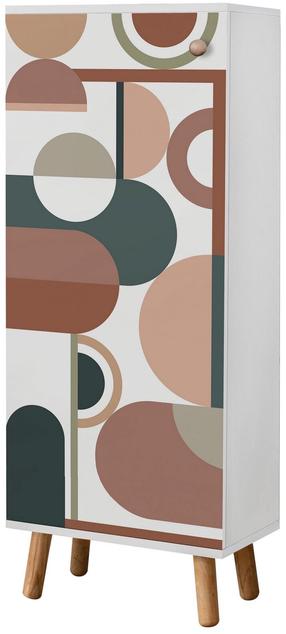 Batų spintelė Kalune Design Vegas B 942, ruda sp./balta sp., 38 cm x 50 cm x 135 cm