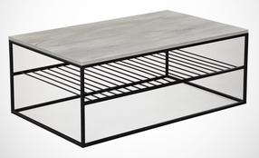 Kavos staliukas Kalune Design Etna, juoda sp./pilka sp., 95 cm x 55 cm x 43 cm