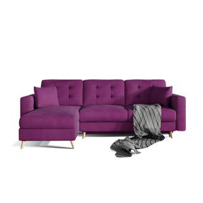 Kampinė sofa Asgard L Mat Velvet 68, raudona sp., 162 x 248 cm x 93 cm