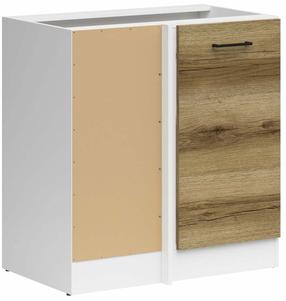 Kampinė virtuvės spintelė Junona Line Left, balta sp./light delano oak sp., 45 cm x 78.5 cm x 82.5 cm